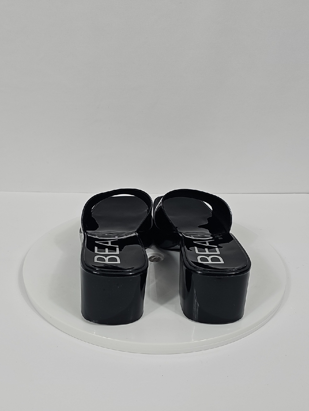 NIB Beach By Matisse Wade Platform Slide Sandals Block Heel Square Toe Black 7 - Picture 7 of 15